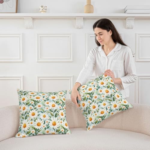 jejeloiu Floral Print Throw Pillow Covers Set of 2 Cottagecore