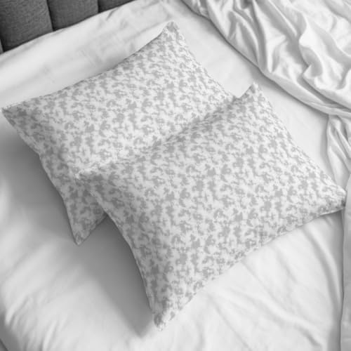 Gray Florals Duvet Cover Queen Size, Cottagecore Vine Leaves