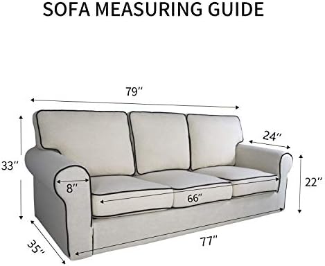 PureFit Stretch Couch Covers for Sofa Large Sofa Slipcovers Ivory
