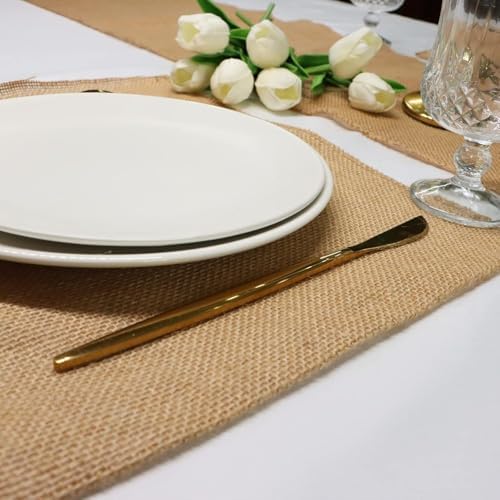 Burlap Table Runners,1 Pack 12 x 108 Inch - Rustic Farmhouse Table
