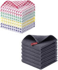 Kitinjoy Cotton 8 Pack Terry Kitchen Dish Cloths, 12 x 12 Inches Super