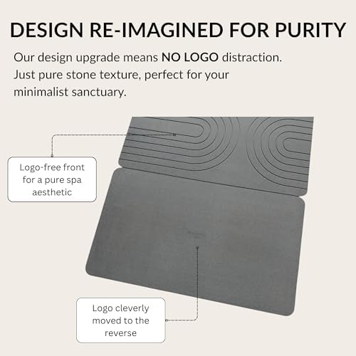 (30x17in) BrightCo XL Stone Bath Mat – Quick Dry Diatomaceous Earth