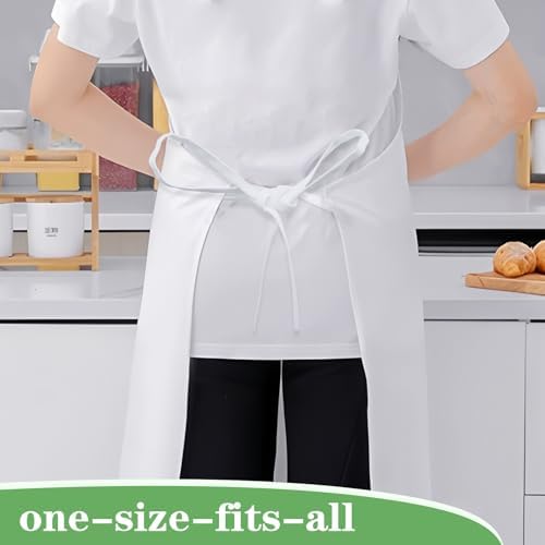 12 Pack White Aprons Bulk, Unisex Bib