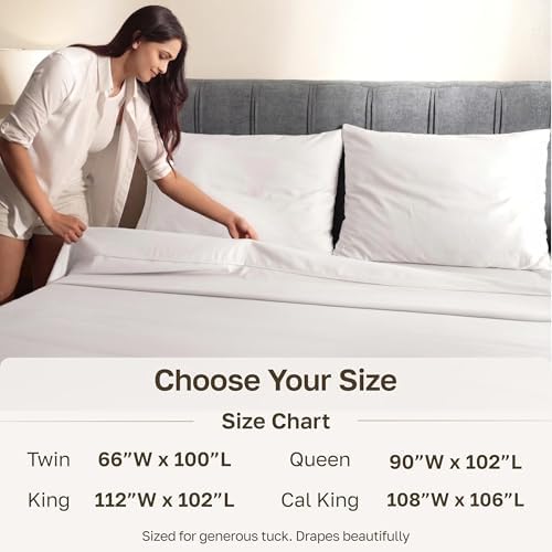 California Design Den 2-Pack 100% Cotton Sateen Queen Flat Sheet