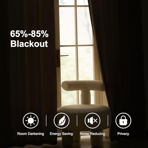 RYB HOME Black Velvet Blackout Curtains 120 inches Long for Bedroom