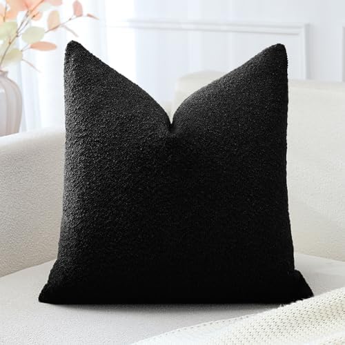 OTOSTAR Set of 1 Textured Boucle Throw Pillow Covers Square Pillow
