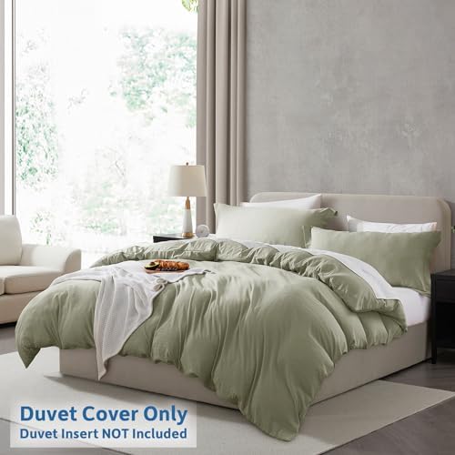 Nestl Light Sage Duvet Cover King Size - Soft Double Brushed King