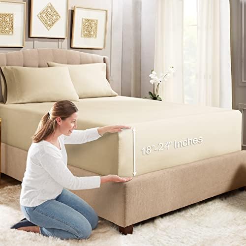 Empyrean Bedding Extra Deep Fitted Sheets King Size - 24" Extra Deep