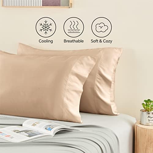 BEDELITE King Pillow Cases Set of 2, Rayon Derived from Bamboo, Taupe