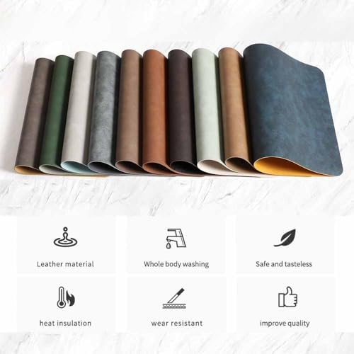 Leather Washable Placemats, Thick Faux Leather Heat Resistant