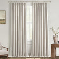 Linen Curtains 120 Inches Long for Bedroom, Ceiling Mount Track