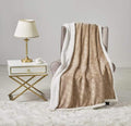 Louvre Sherpa Throw Blanket Embossed Style Warm, Fleece, Snuggle Throw