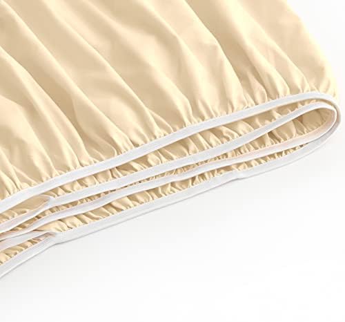 Manyshofu Light Beige King Extra Deep Fitted Sheet, 24 Inch Pocket