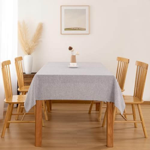 Hiasan Faux Linen Rectangle Tablecloth 52 x 70 Inch for Dining Room