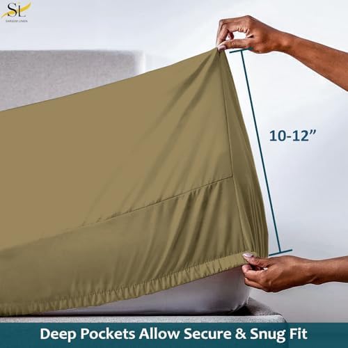 Shreem Linen RV Short Queen Sheets 60x75, 100% Egyptian Cotton 4-Piece