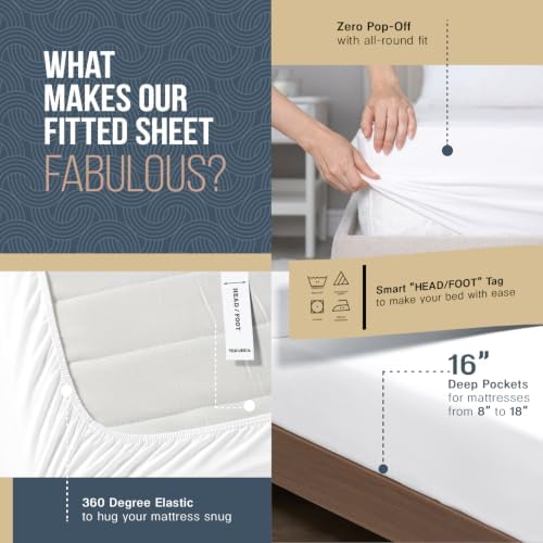 TEXAS LINEN CO. 400 Thread Count King Size Sheets Set Sateen, Dark