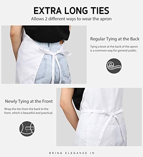 Syntus 4 Pack Adjustable Bib Apron with 2 Pockets Cooking Kitchen