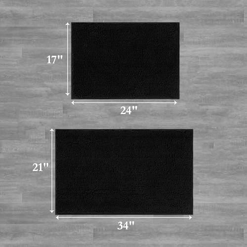 Creative Home Ideas Resort Collection Plush Chenille Bathroom Rugs