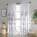 HOMEIDEAS Light Grey and White Privacy Sheer Curtains, 52X96 Inch, 2
