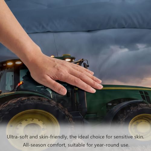 King Duvet Cover Set Soft Microfiber Countryside Tractor