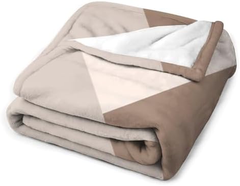 Plush Throw Blanket, Taupe Beige Cream Throws for Couch Sofa Bed Warm
