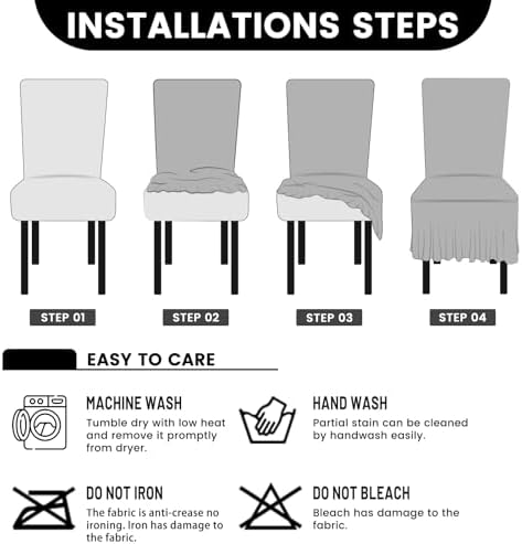 Rakila Stretch Washable Chair Covers for Dining Room Set of 6