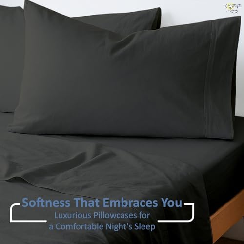 Cottington Lane King Sheet Set, 4 Piece 100% Cotton, 16" Deep, Dark