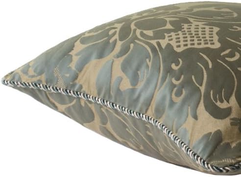 Elegant Decorative Pillow / Cushion Cover 18"x18" - Beige Blue