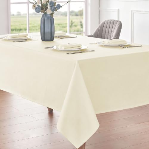 Veblandy Rectangle Tablecloth 60x84 inch Linen Textured Waterproof