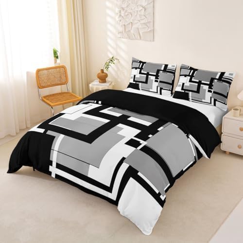 Feelyou Abstract Duvet Cover Queen Size Geometric Comforter Cover for