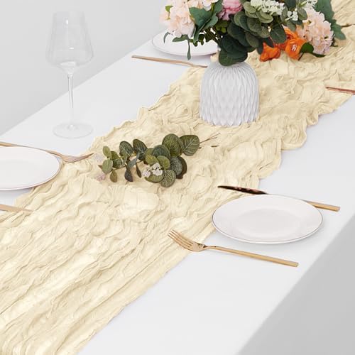 15 Pack Ivory Cheesecloth Table Runner 17 x 108 inch Cheese Cloth
