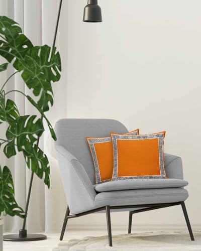 Throw Pillow Covers 18x18 Inch Set of 2 Geometric Greek Key Design