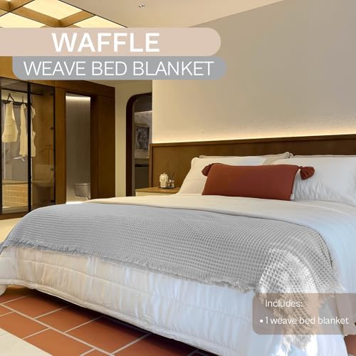 Spring by RosseTM Waffle Weave Bed Blanket | 350 GSM 100% Cotton