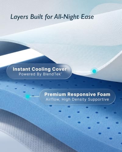 Breescape Cooling Mattress Topper Queen, 3 Inch Responsive Foam Bed