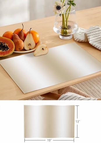 Abstract Table Runner and Placemats Set of 6 Gradient Beige Minimalist