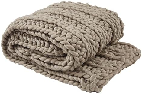 Park Designs Chunky Ribbed Knit Throw, Mushroom