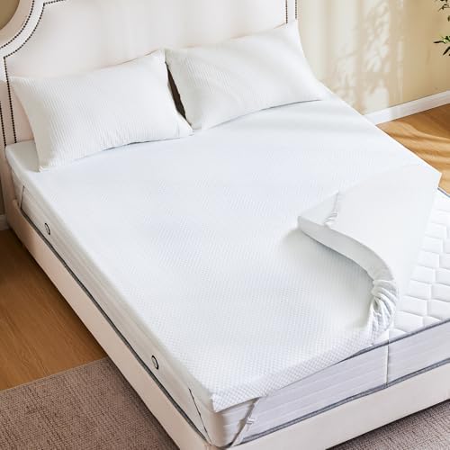 DUMOS 3 Inch Gel Memory Foam Mattress Topper Queen Size