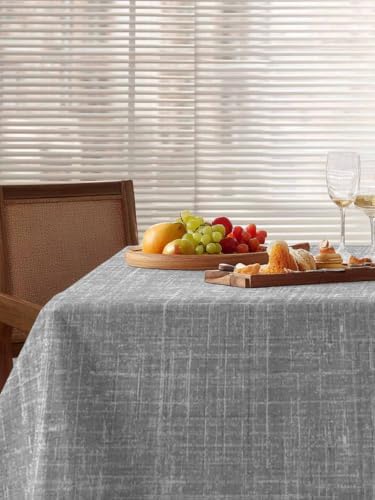 Linen Texture Rectangle Tablecloth 60 x 120 Inches Boho Farmhouse