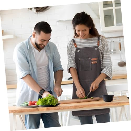 Kitchen Apron for Adults Canvas Bib Apron Straps Stylish and