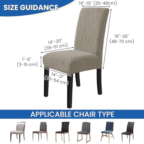 Super Stretch Chair Covers for Dining Chairs Set of 4, Khaki