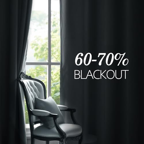 JIUZHEN Stone Blue Velvet Blackout Curtains 120 Inch for Living Room