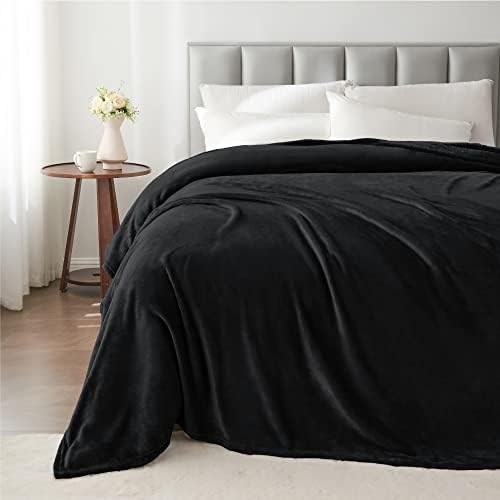 BEDELITE Fleece Blanket Soft Plush Queen Size Bed Blanket Black