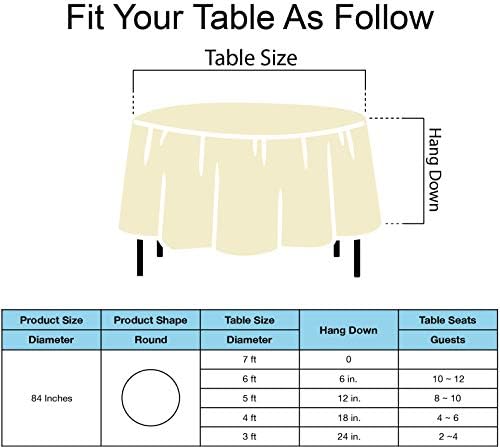 Ivory Plastic Tablecloths 2 Pack Cream Disposable Table Covers 84 Inch