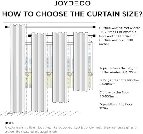 Joydeco 100% Blackout Curtains for Bedroom, Natural Linen Curtains