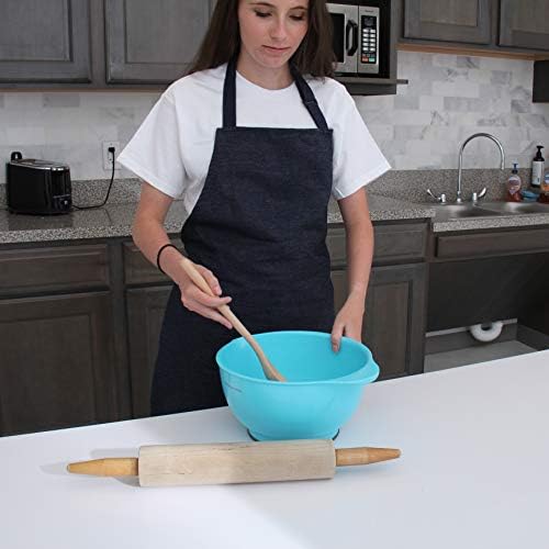 Threadart White Canvas Apron - 100% Cotton Adjustable w/Pockets