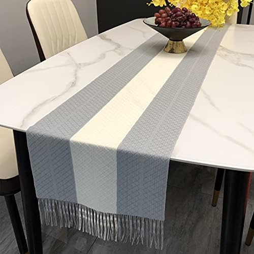 Rilassato Stripe Woven Table Runner with Tassels for Bohemian Wedding
