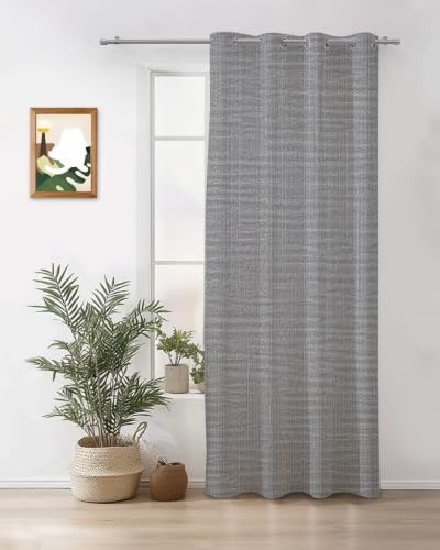 Slate Gray Curtains 63 inches Long for Living Room Bedroom Rustic