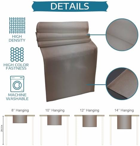 Ombre Brown Grey Placemats Set of 6 with 90 Inches Long Table Runners