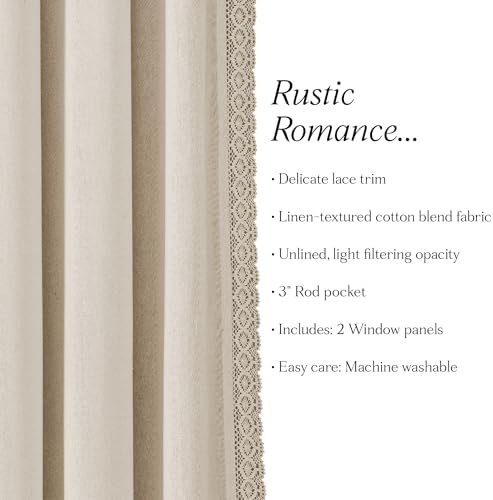 Lush Decor Rosalie Light Filtering Window Curtain Panels, Pair, 54" W
