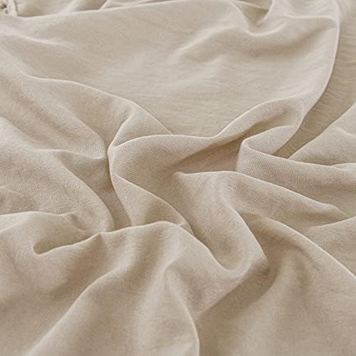 Queen Taupe Sheet Set 4 Piece Deep Pocket Bed Sheets Chic Tufted